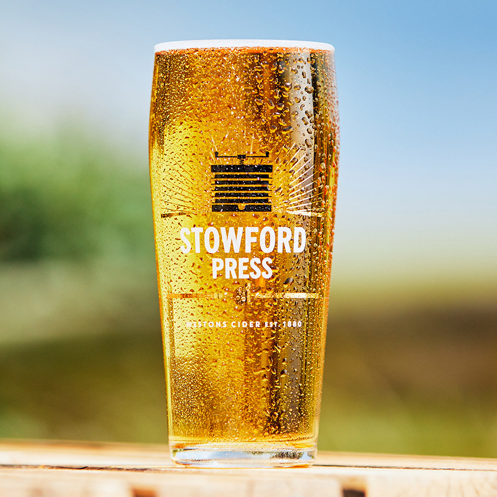 Enter Your Own Custom Text Personalised Stowford Press One Pint Cider Glass Westons Cider Engraved Gift 