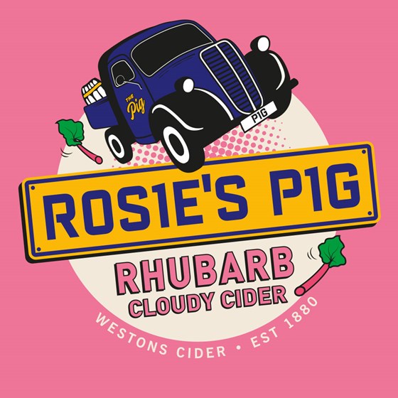Westons Rosies Pig Varieties Icons Rhubarb